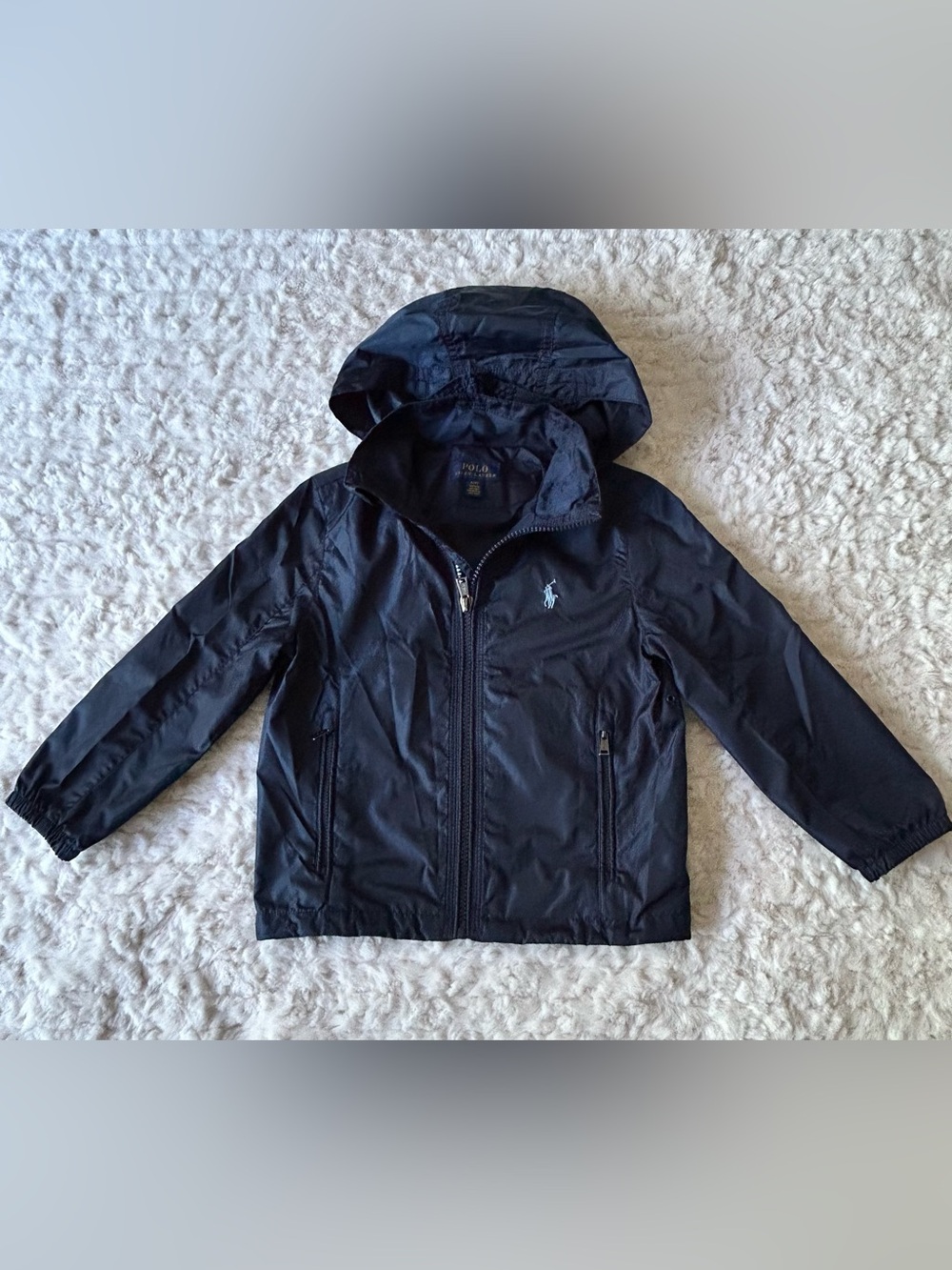 Polo by Ralph Lauren Navy Hooded Kids Rain Jacket